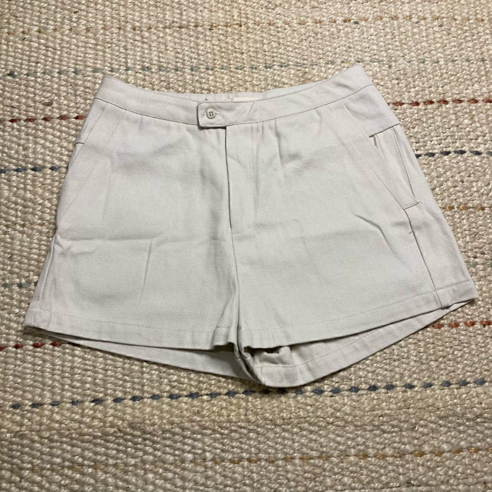 Kernel Cosmos, Solid Beige Chino Style, Thick Casual Shorts, Size Small Preppy